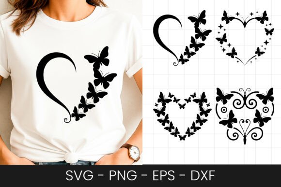 Butterfly Heart SVG for Graphics and Crafts