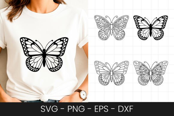 Butterfly Sketch SVG for Graphics and Crafts