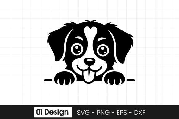 Cute Peeking Puppy Dog Clipart SVG PNG for Crafts and Graphics