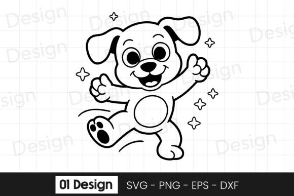 Cute Puppy Jumping SVG for Graphics and Crafts