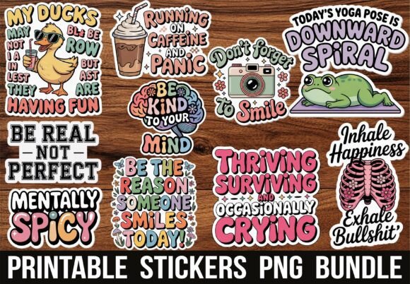 Funny Duck Motivational Quote Stickers Graphics for Crafts