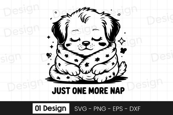 Just One More Nap Puppy SVG PNG for Crafts and Graphics