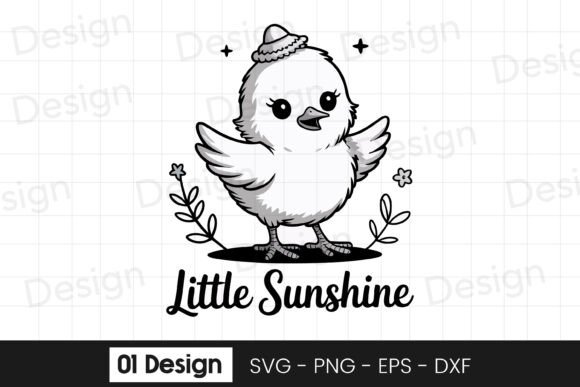 LitLittle Sunshine Chick SVG PNG Graphics for Crafts
