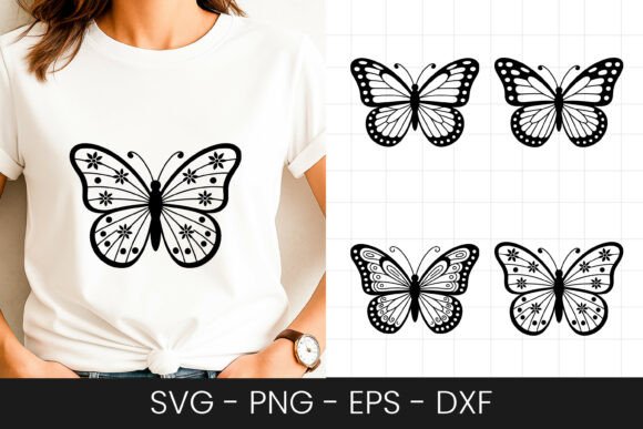 Simple Butterfly Line Art SVG for Graphics and Crafts