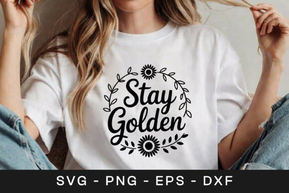 Stay Golden Floral SVG for Creative Branding